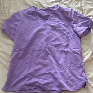 Figs Lavender Catarina One Pocket V-Neck Scrub Top